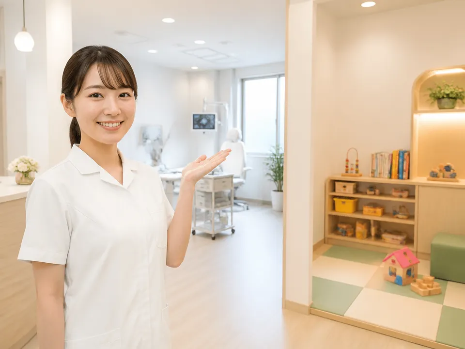 子ども連れでも通いやすい明るい院内の様子