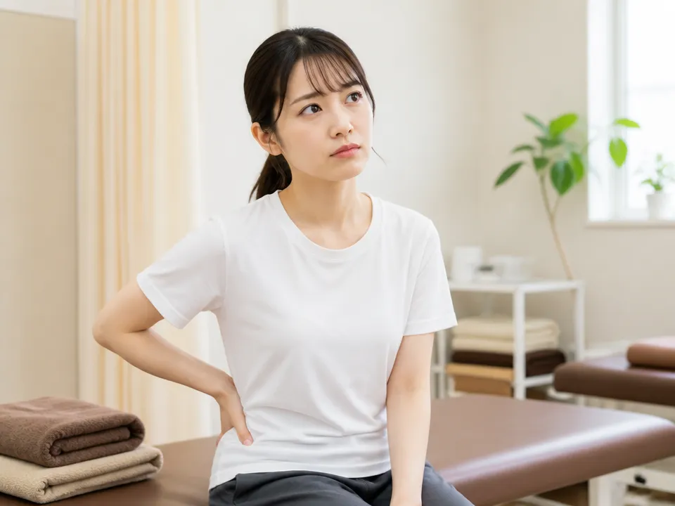 症状が落ち着き通院継続を迷う女性患者のイメージ