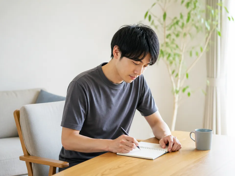現在の痛みと日常生活への支障を振り返る人のイメージ