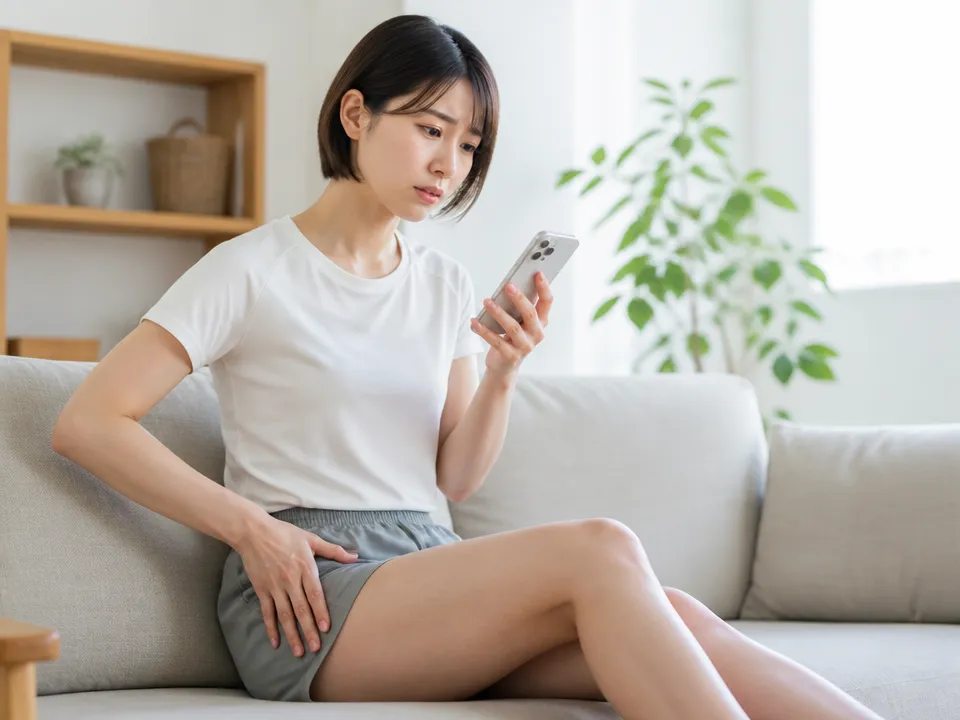 太ももの外側の痛みでストレッチか受診かを判断するイメージ