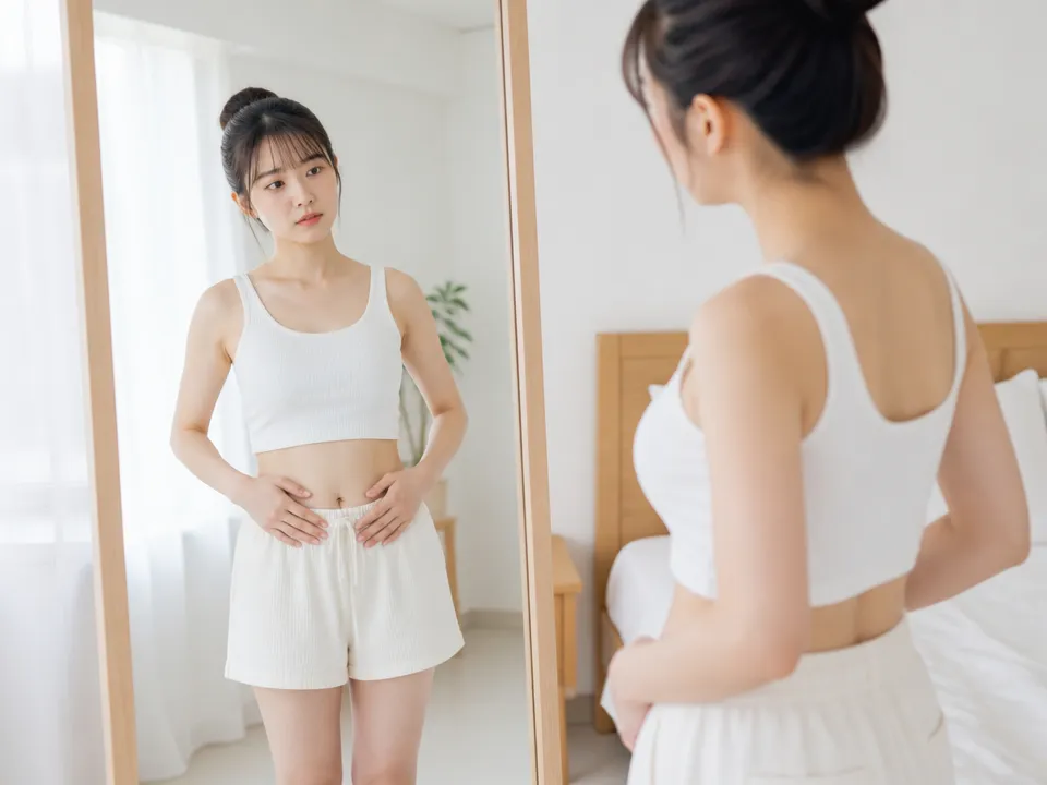 体重は減っても下腹ぽっこりが気になる女性