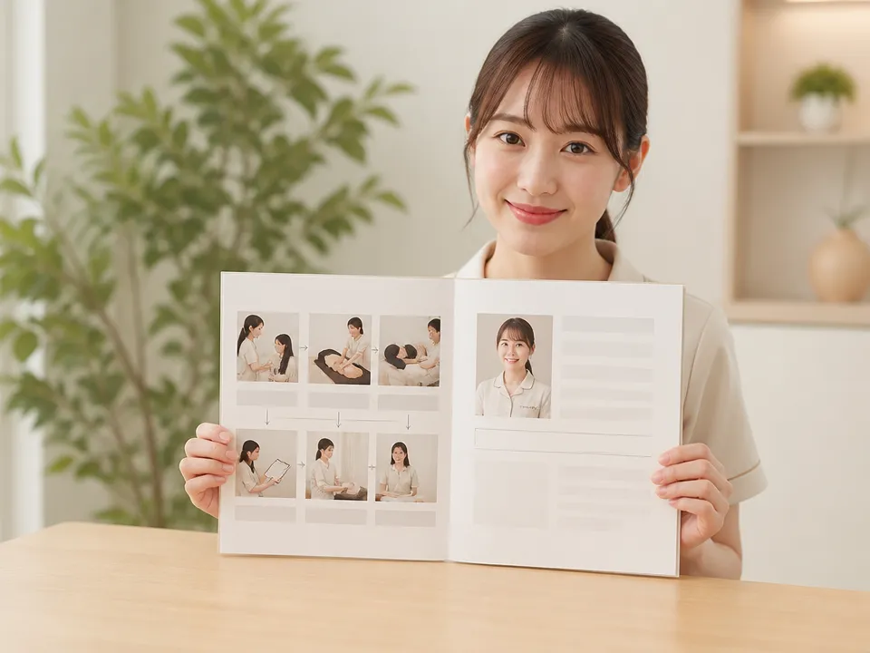 費用や通院回数だけでなく施術内容と資格を比較している場面