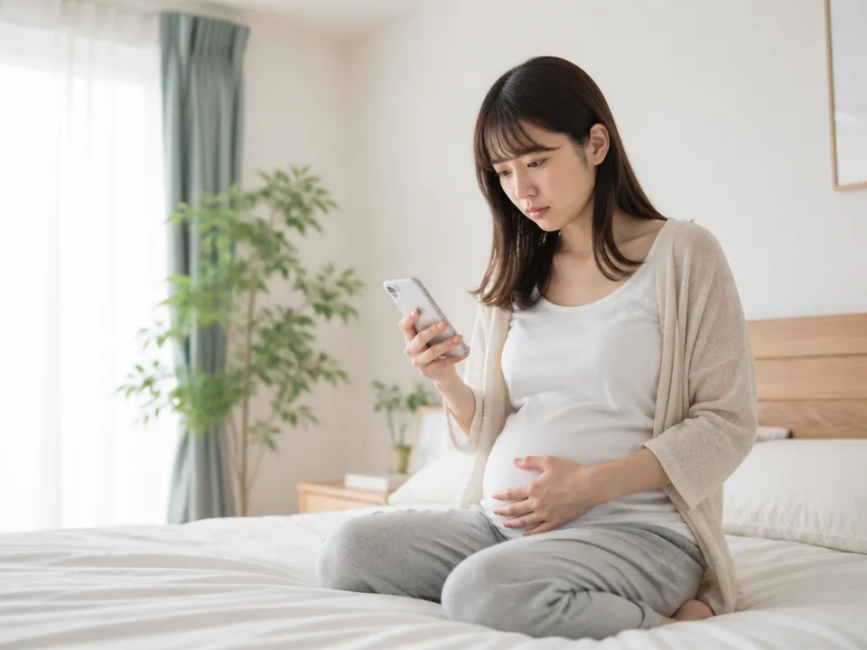 妊娠初期の肩こりと張りや出血があるときに受診を検討する女性