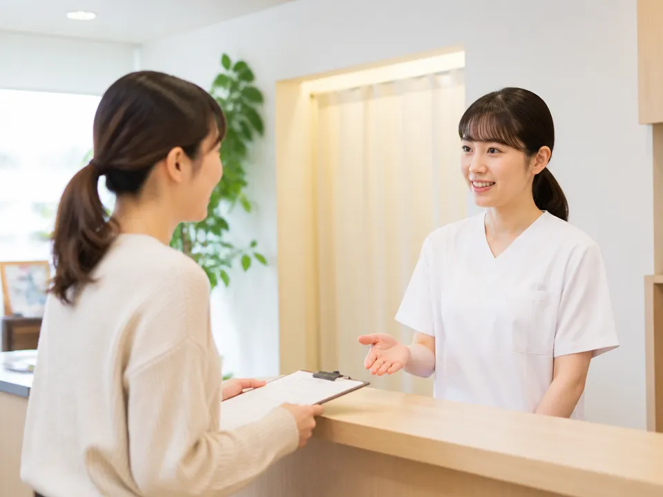 中村接骨院でおしりの痛みについて相談する様子