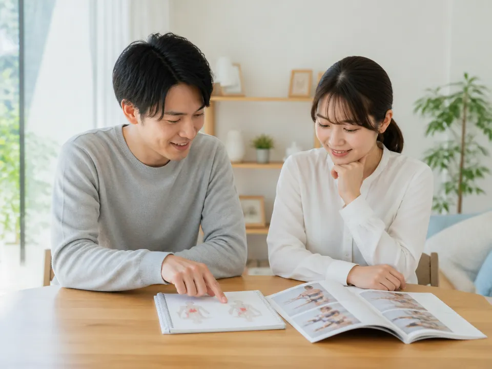 夫婦で腰痛ケアのポイントと相談のタイミングを話し合う様子
