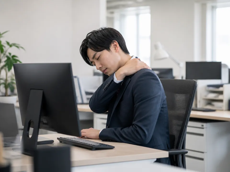 デスクワークで長時間同じ姿勢になっている人