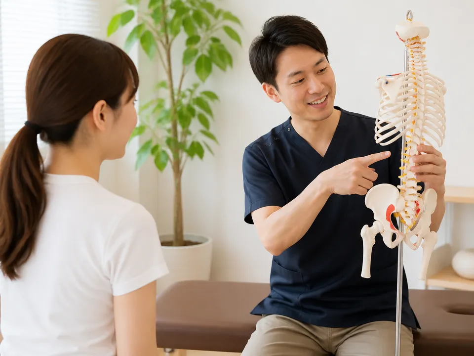 姿勢と骨盤バランスで負担部位が変わる説明