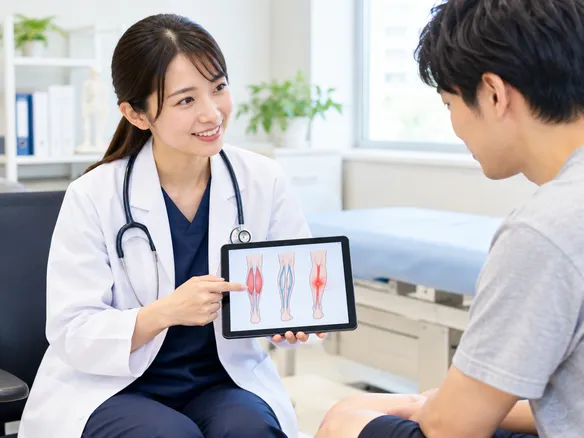 ふくらはぎの痛みの原因別特徴を比較するシーン