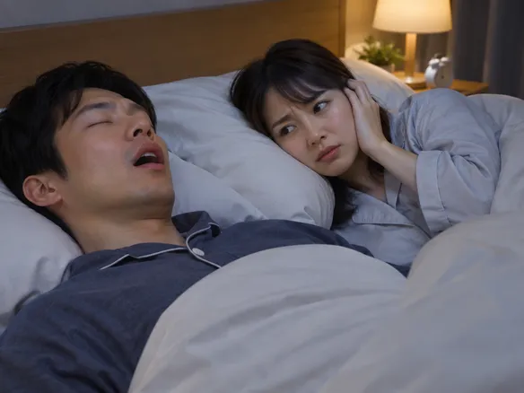 睡眠中のいびきや無呼吸を心配している人
