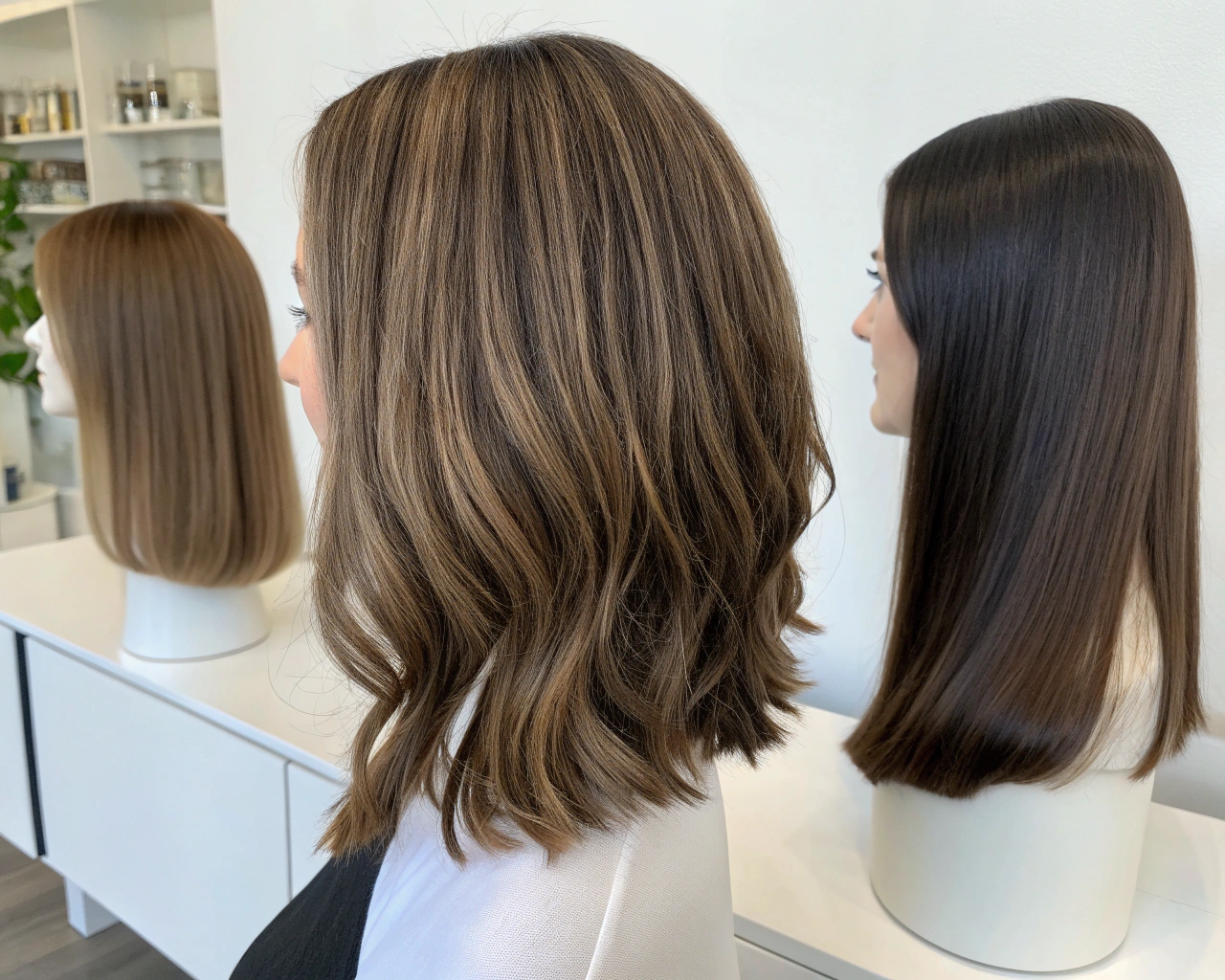 ボブカットミディアムロングヘア比較画像