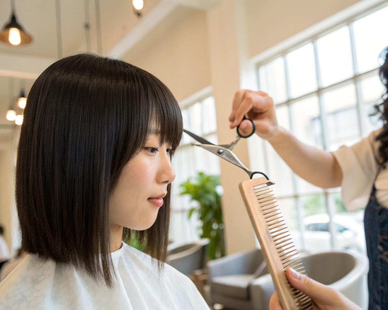美容室の前髪プロカット