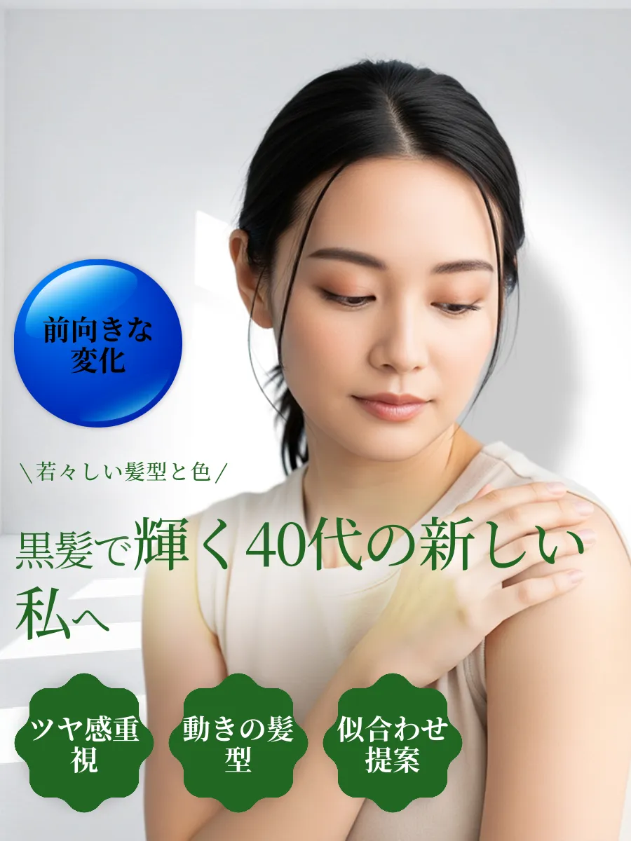 40代黒髪若返りヘアスタイル
