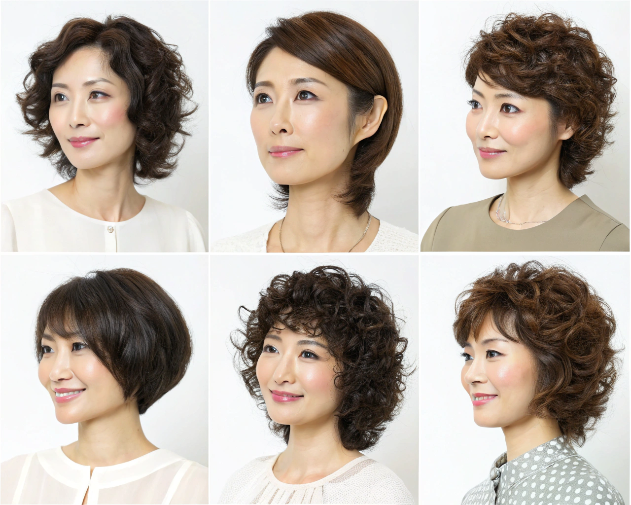 40代年代別顔型別パーマ選び