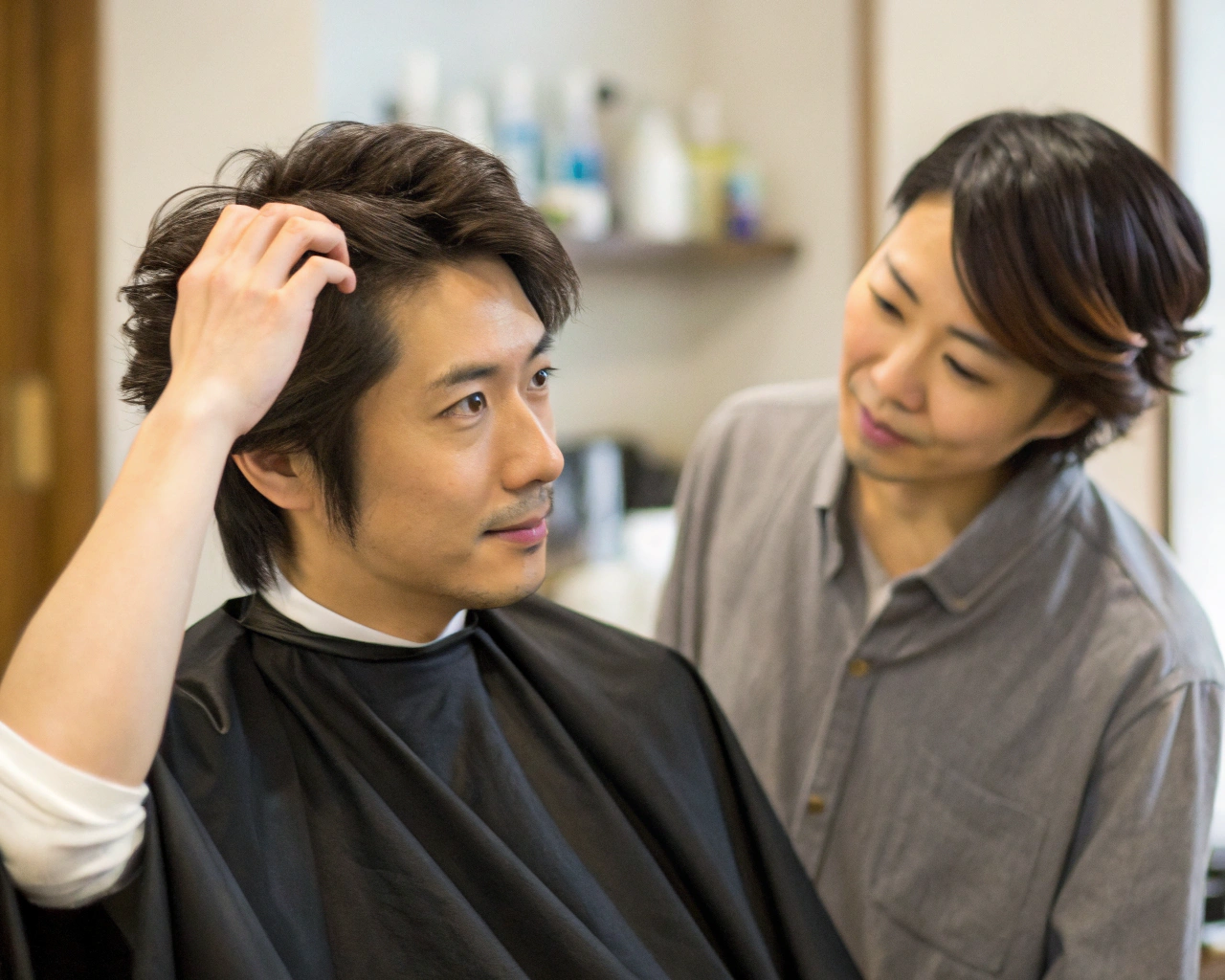髪質に悩む男性