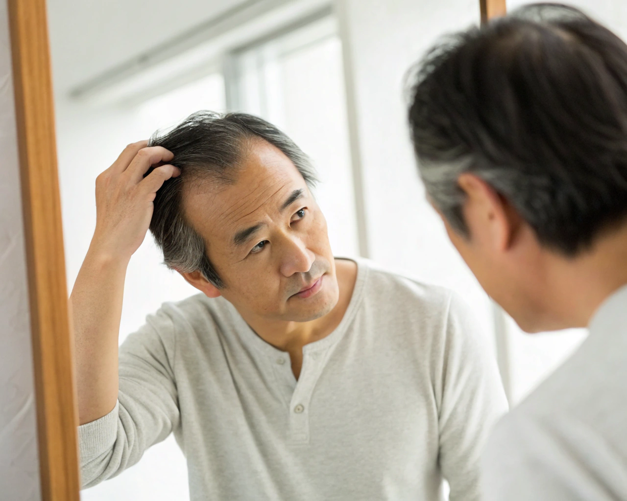 薄毛リスクを気にする大人の男性