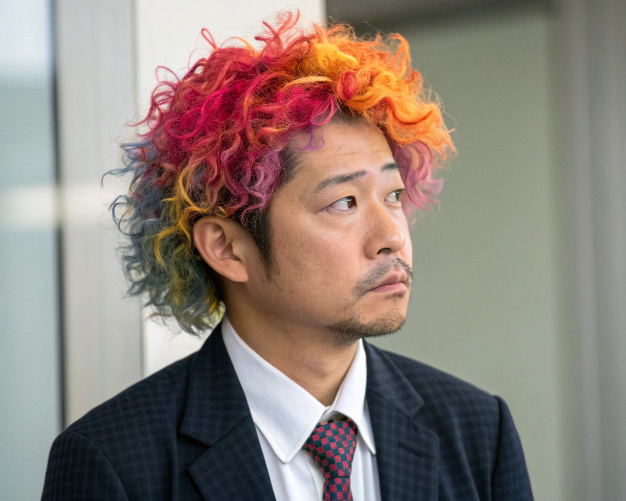 ツイストパーマや明るい髪色の男性イメージ
