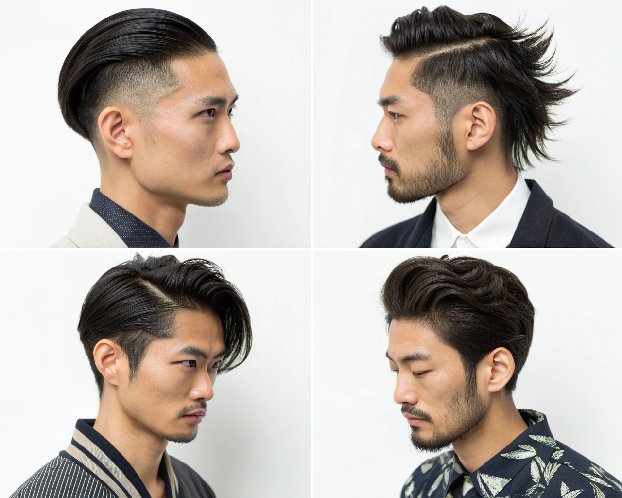 トレンドヘアやバーバースタイルの展開図イメージ