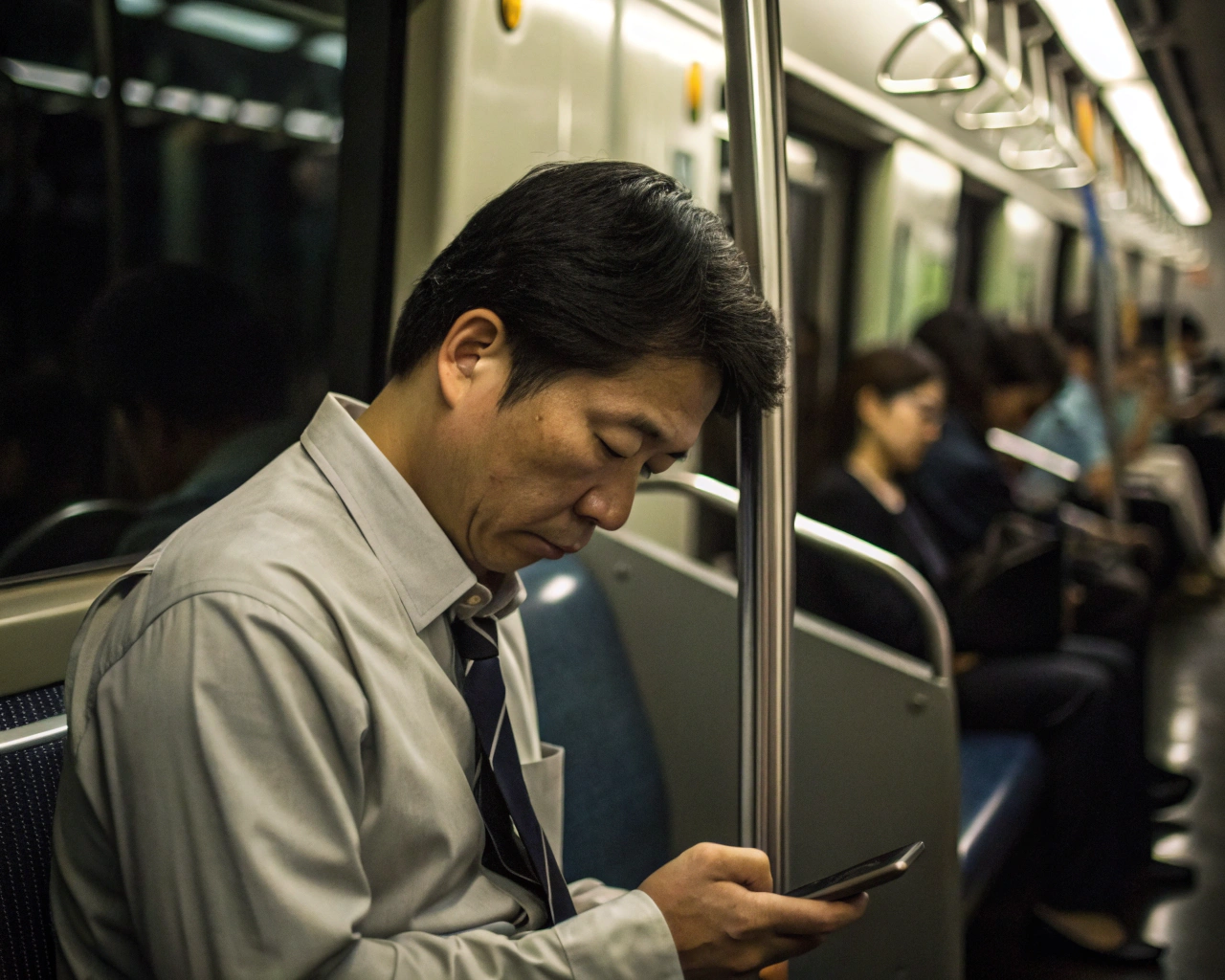 安いサロンで悩む男性