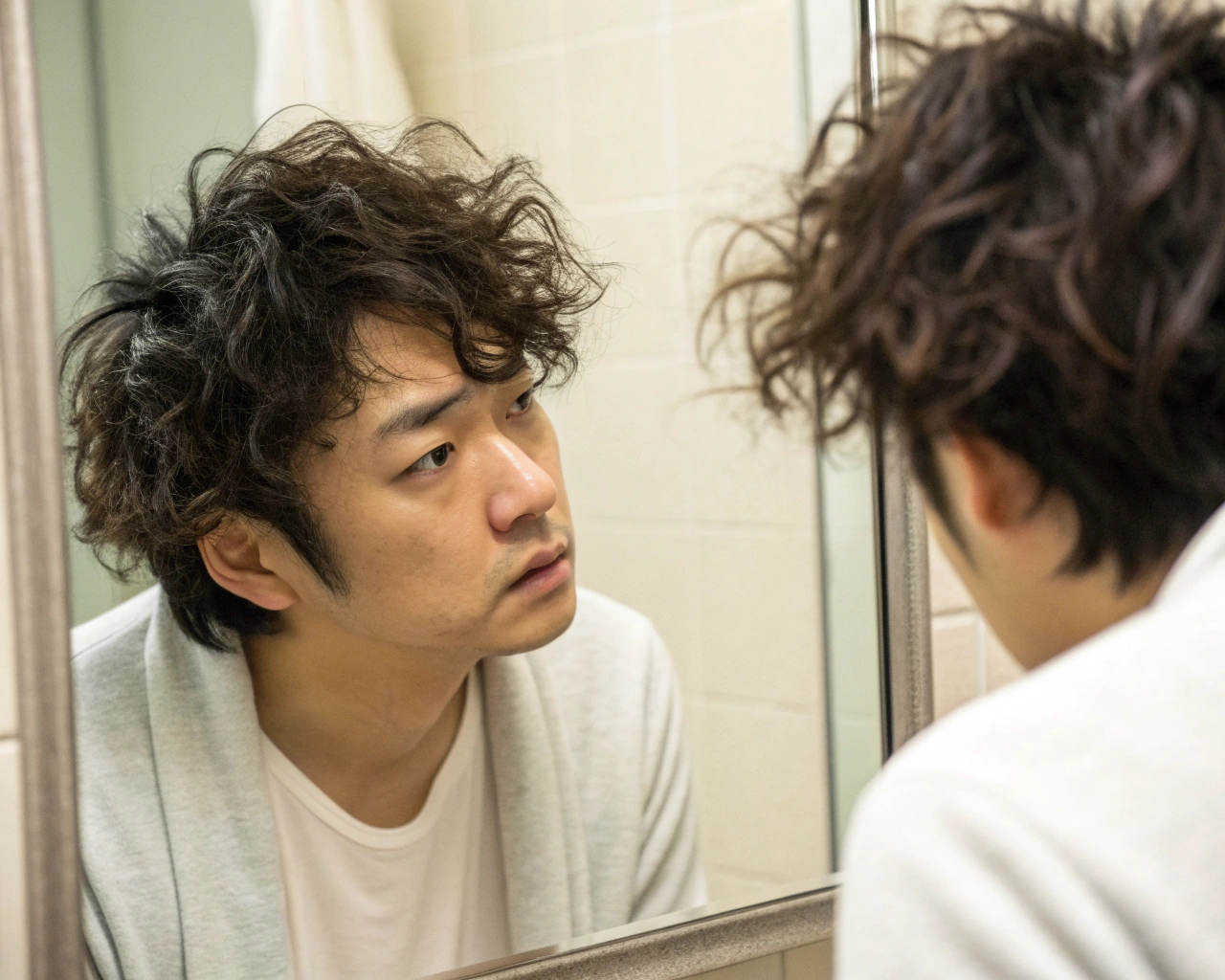 パーマダメージを気にする男性