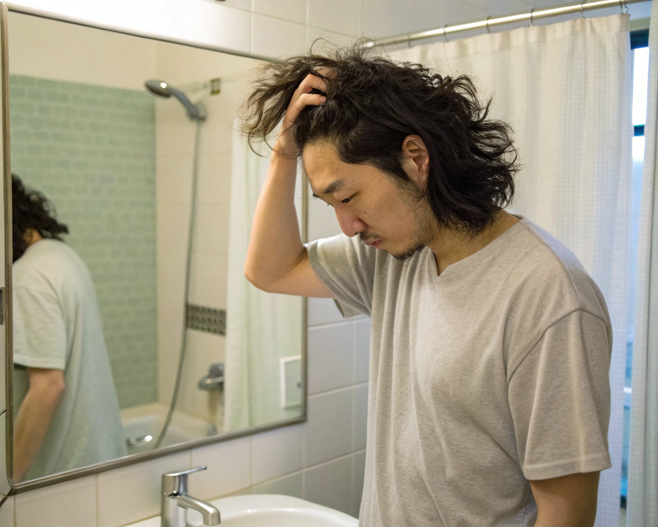 パーマ後のケア不足で枝毛・切れ毛が増える男性