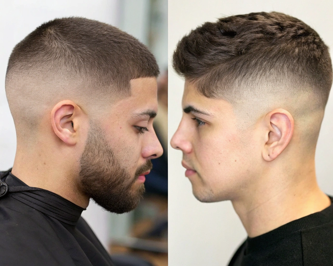 フェードカットとショートヘアの比較画像