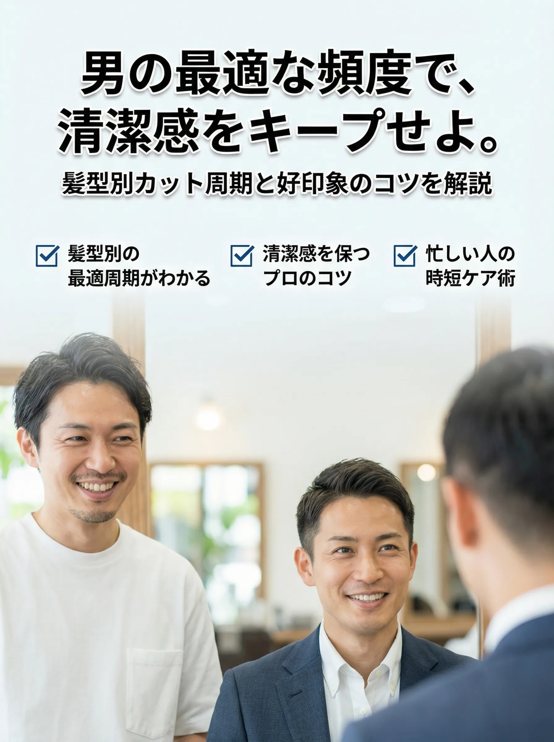 メンズ美容室でスタイリッシュな髪型を維持する男性のビジュアル