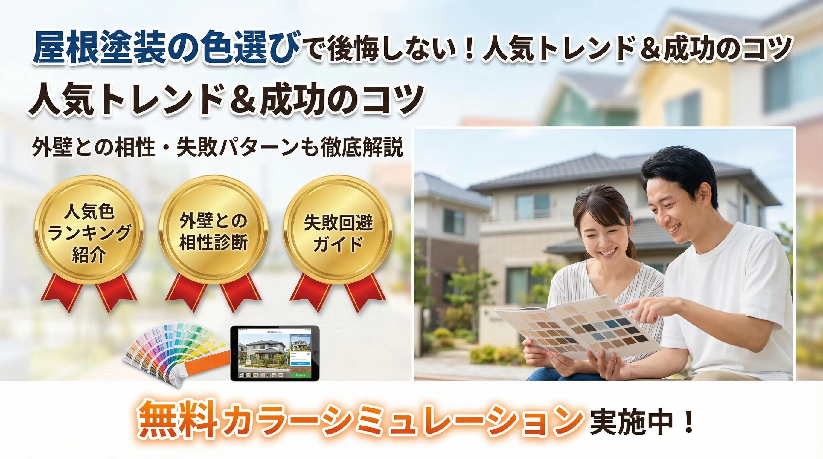 屋根塗装の色選びで後悔しない！人気トレンドと外壁との相性・失敗しないコツ徹底解説