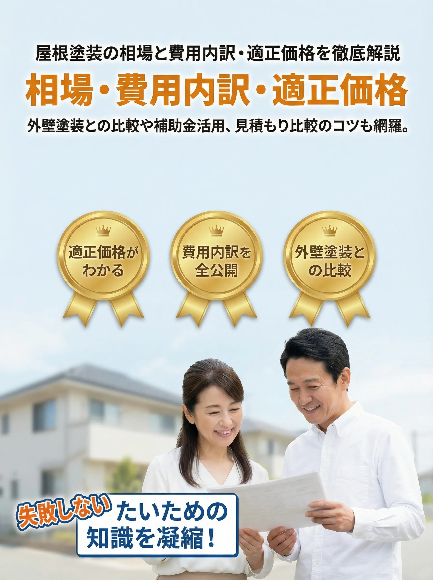 40坪住宅の屋根塗装費用や相場を家族で比較検討する様子のイメージ